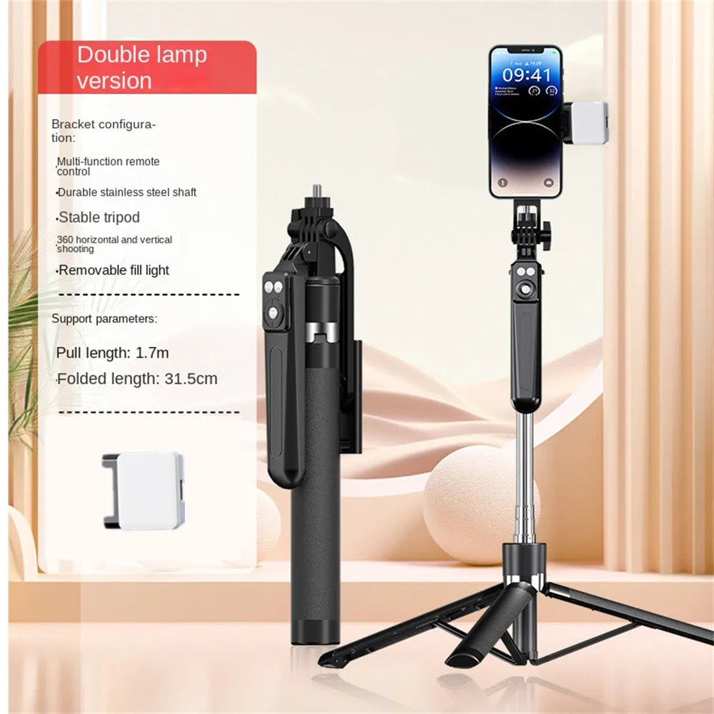 MEUYAG 170cm 360° rotation Selfie Stick with Wireless Bluetooth Extended Tripod with Remote Shutter for Android ios smartphone