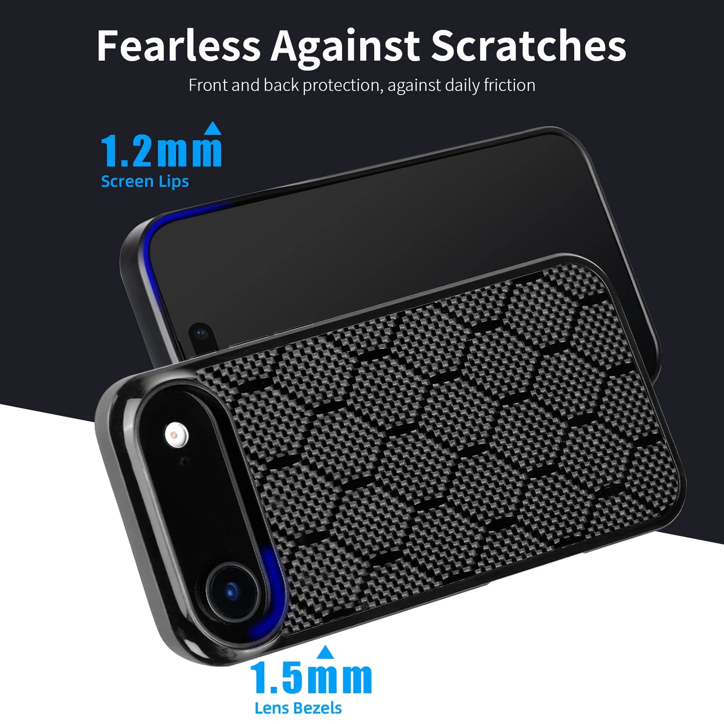 Shockproof Armor Cover - Carbon Fiber Magnetic Case With Honeycomb Block Texture for iPhone 11 12 13 14 15 16 17 Air Pro Max