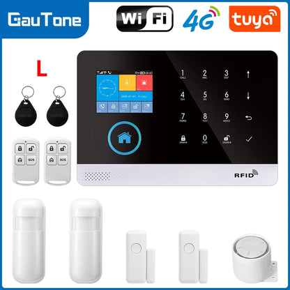 Smart Home Tuya GSM Alarm System 4G Wifi System for House Security Wireless with Door Sensor Smart Life APP Control for Alexa