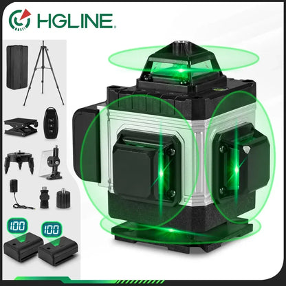 HGLINE Professional 16 Lines Laser Level With APP Remote Control Selfleveling 360° Horizontal And Vertical Laser Level