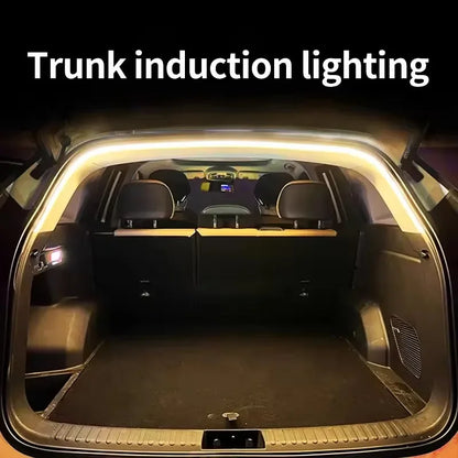 Car high brightness trunk lighting ambient light interior decoration LED wiring free automatic sensing tailgate light strip