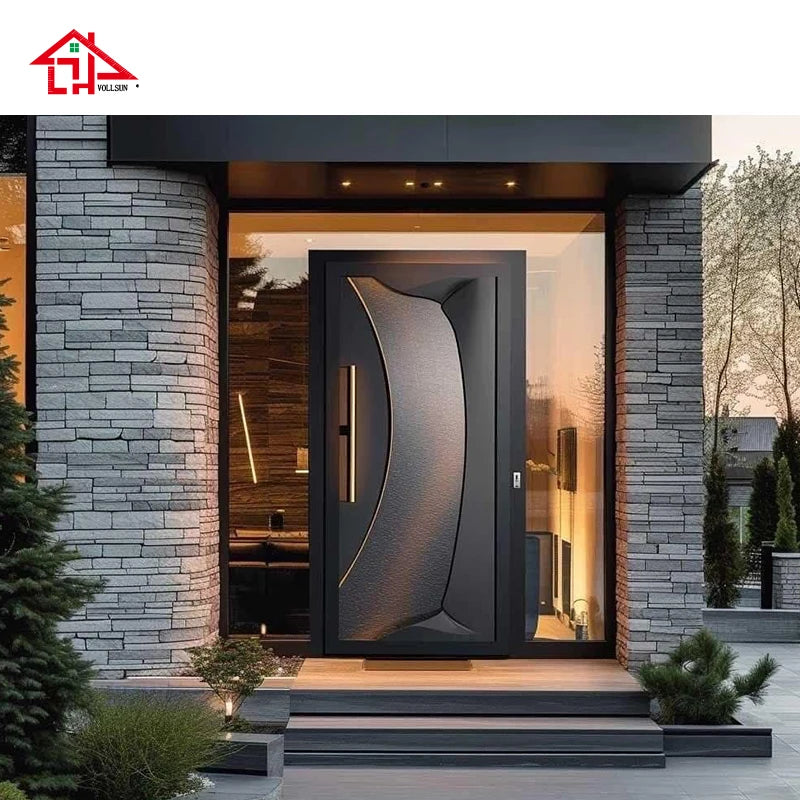 Modern Luxury Custom Aluminum Pivot Front Door, High-Security Exterior Entry Door for Villa aluminum entrance door