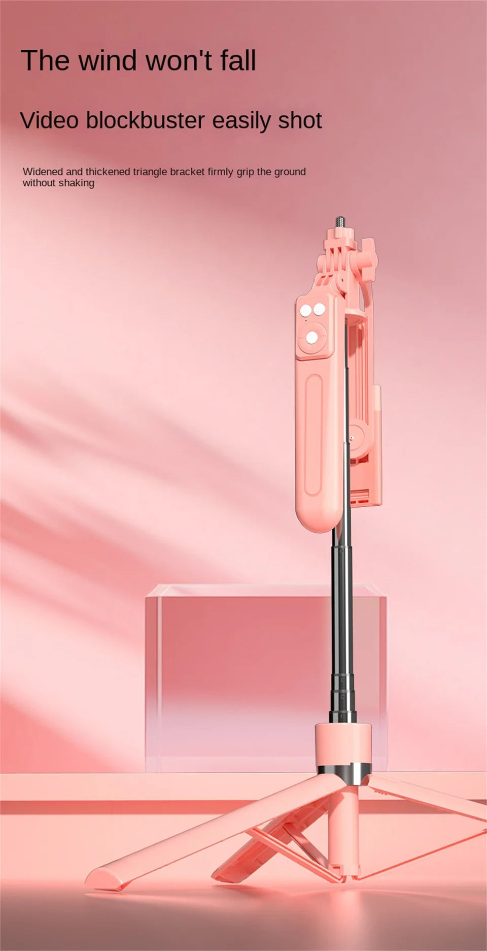 MEUYAG 170cm 360° rotation Selfie Stick with Wireless Bluetooth Extended Tripod with Remote Shutter for Android ios smartphone