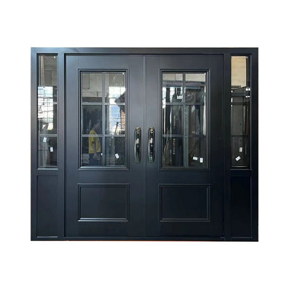 Customized door service, Heavy Duty Theft Proof Waterproof Main Double iron Door Designs For Houses Double Front Doors
