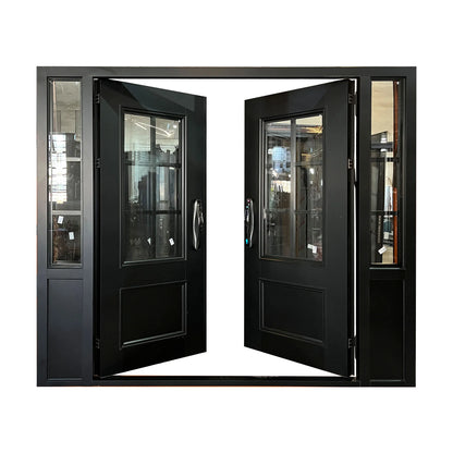 Customized door service, Heavy Duty Theft Proof Waterproof Main Double iron Door Designs For Houses Double Front Doors
