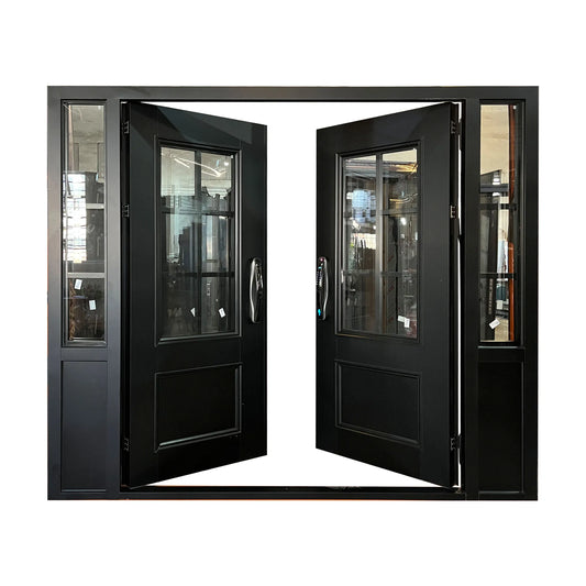 Customized door service, Heavy Duty Theft Proof Waterproof Main Double iron Door Designs For Houses Double Front Doors