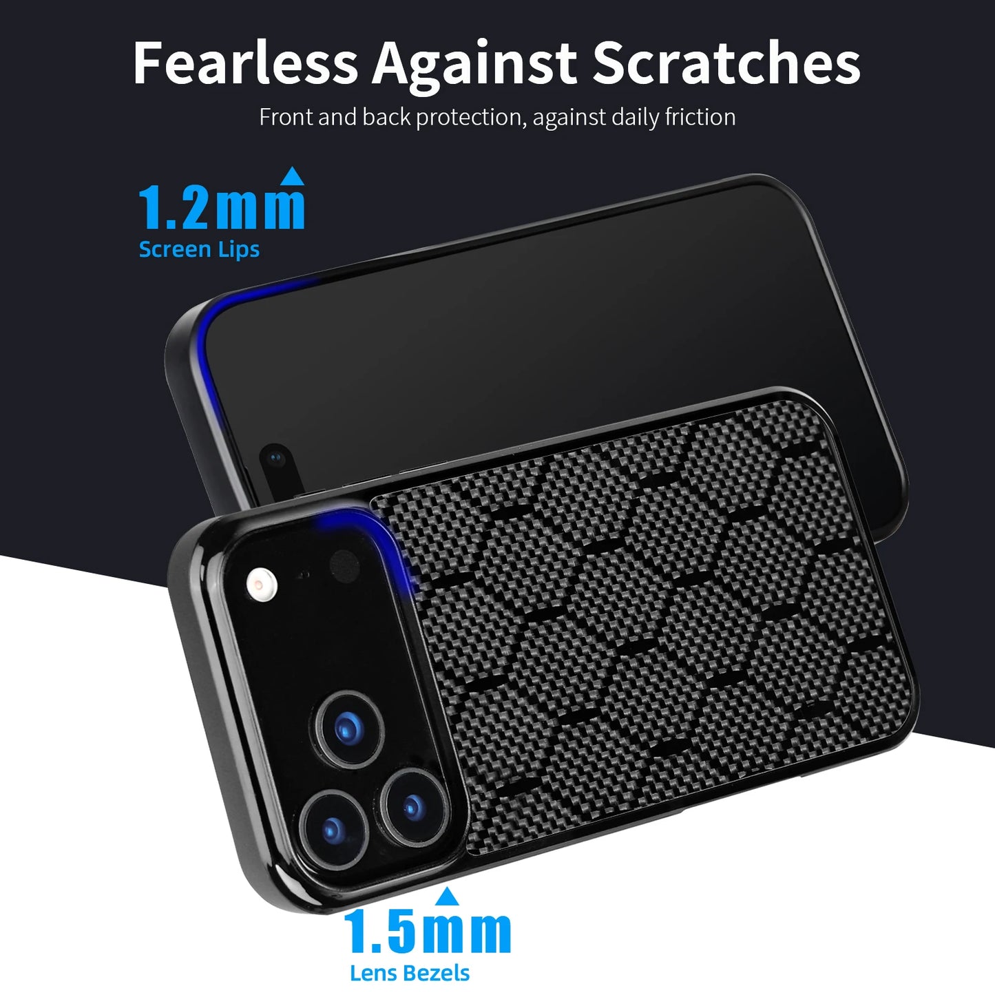 Shockproof Armor Cover - Carbon Fiber Magnetic Case With Honeycomb Block Texture for iPhone 11 12 13 14 15 16 17 Air Pro Max