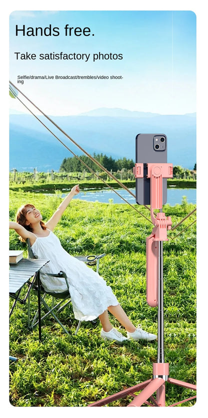 MEUYAG 170cm 360° rotation Selfie Stick with Wireless Bluetooth Extended Tripod with Remote Shutter for Android ios smartphone