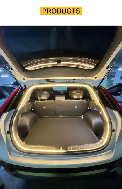 Car high brightness trunk lighting ambient light interior decoration LED wiring free automatic sensing tailgate light strip