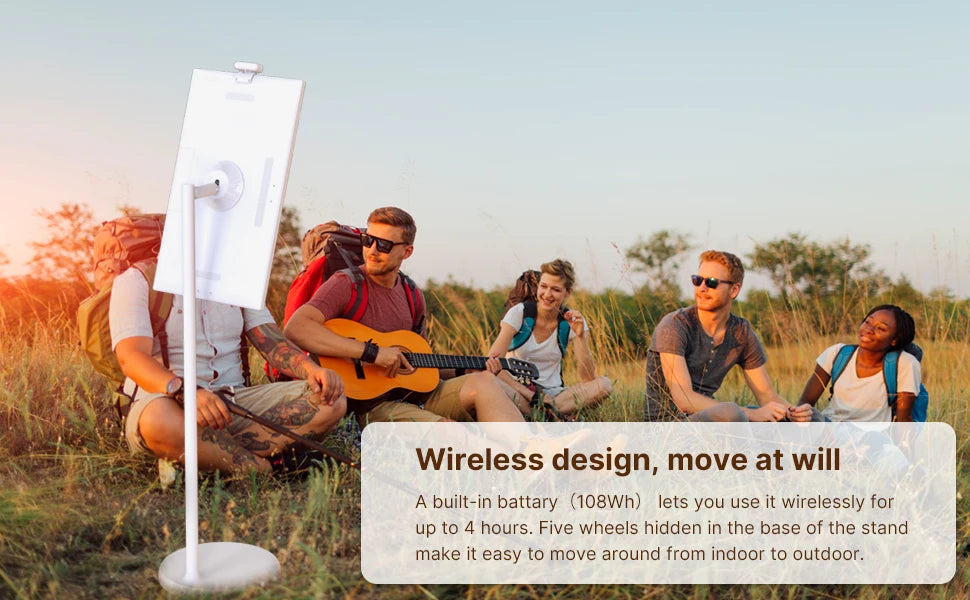 Smart Home Fitness Entertainment Movable Charging Screen Built-In Dual Speaker High-Definition Camera Smart Interactive Displays