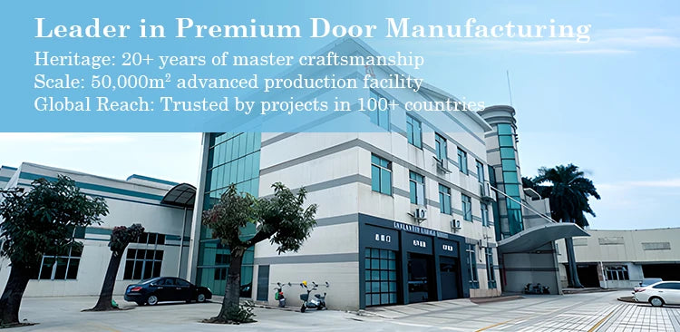 Modern Aluminum Front Door with Frosted Glass, High-Security Exterior Entry Door, Custom Design for Residential Villa