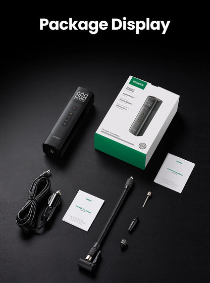 UGREEN Car Air Pump Portable Air Compressor for Car Motorcycles Bicycle Electric Tire Inflator with LCD Digital Display