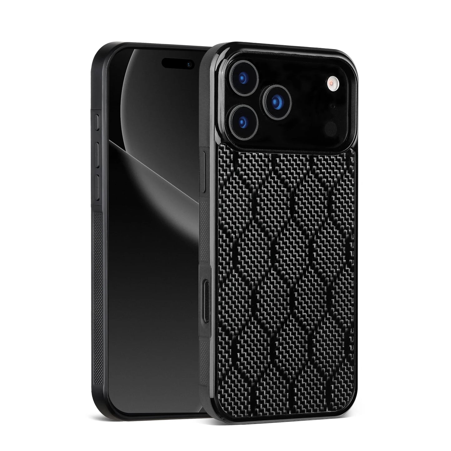 Shockproof Armor Cover - Carbon Fiber Magnetic Case With Honeycomb Block Texture for iPhone 11 12 13 14 15 16 17 Air Pro Max