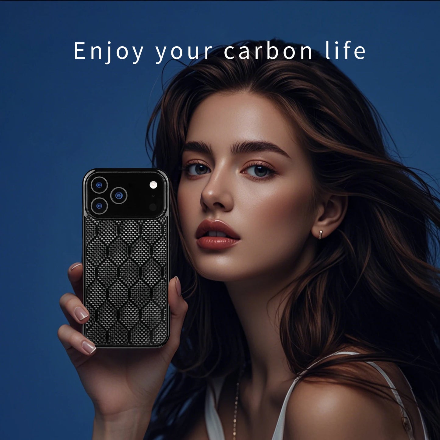 Shockproof Armor Cover - Carbon Fiber Magnetic Case With Honeycomb Block Texture for iPhone 11 12 13 14 15 16 17 Air Pro Max