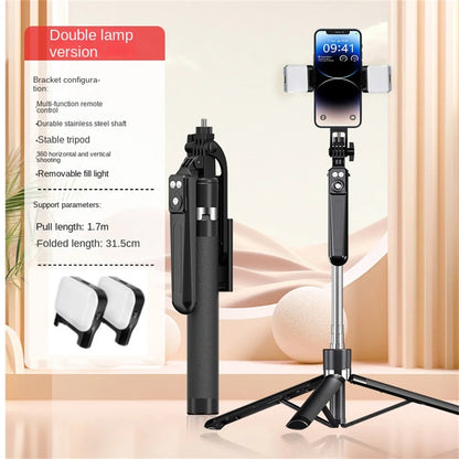 MEUYAG 170cm 360° rotation Selfie Stick with Wireless Bluetooth Extended Tripod with Remote Shutter for Android ios smartphone