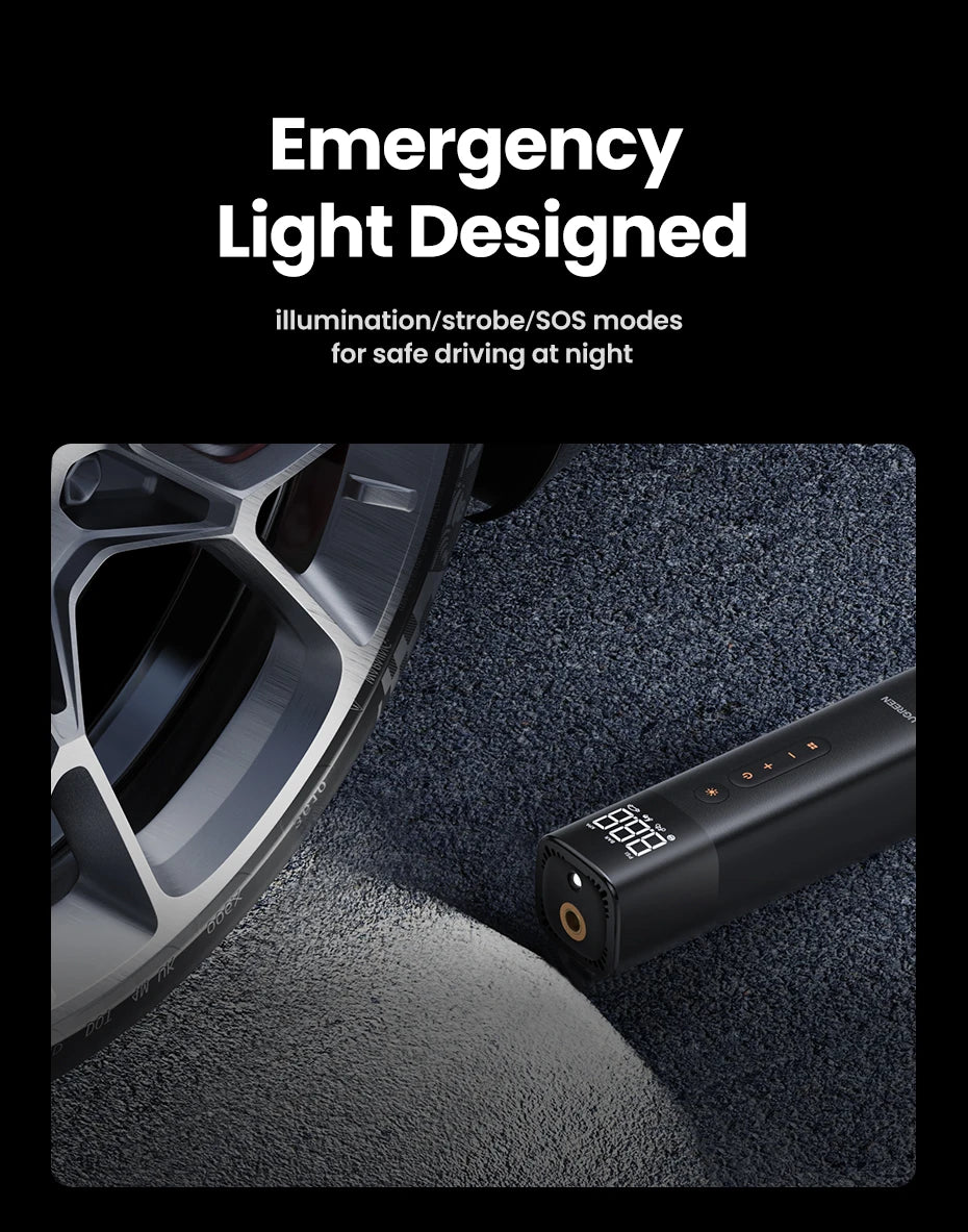 UGREEN Car Air Pump Portable Air Compressor for Car Motorcycles Bicycle Electric Tire Inflator with LCD Digital Display