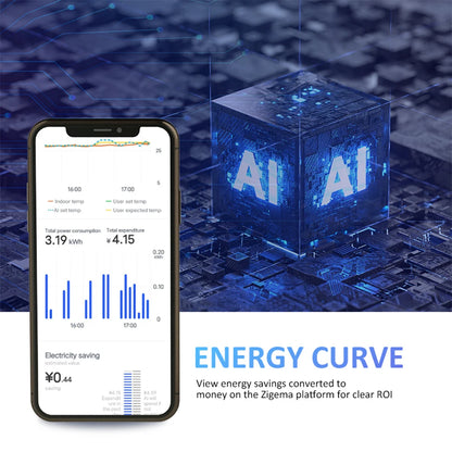 Smart Thermostat for House Electric Floor Heating WiFi AC thermostat with AI Smart Learning APP Control LED Digital Touch Screen