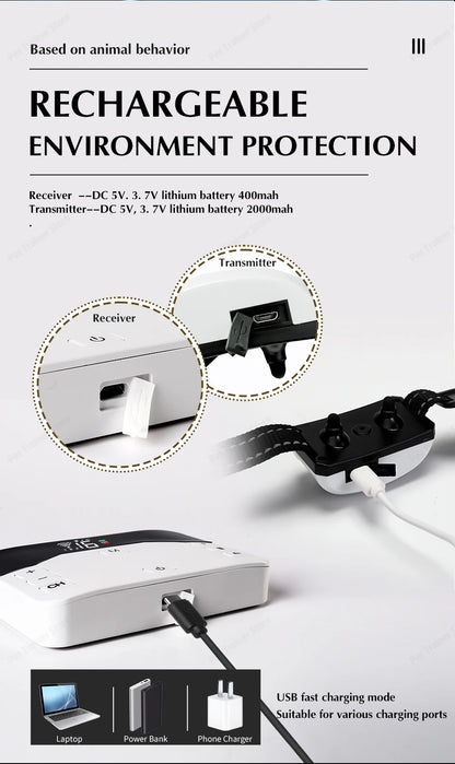 2 In 1 Electric Pet Wireless Fence Dog Training Collar Anti Runaway Up to 3 Dogs Outdoor Pet Containment Rechargeable System